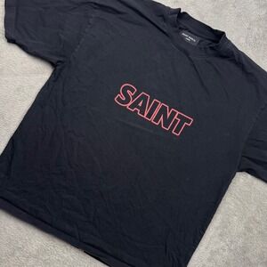 Saint Morta Graphic T-Shirt Mens Large Black Excellent Danger High Risk Boxy Tee